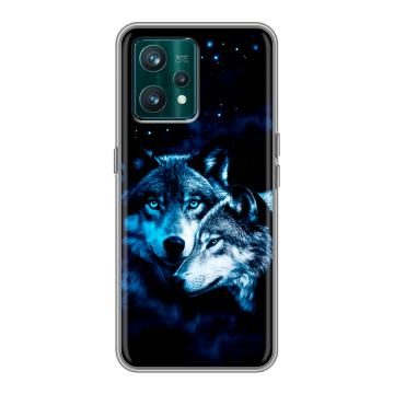 Силиконовый чехол на Realme 9 Pro Plus с принтом Волки Силиконовый чехол на Realme 9 Pro Plus с принтом Волки