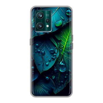 Силиконовый чехол на Realme 9 Pro Plus с принтом Листья Силиконовый чехол на Realme 9 Pro Plus с принтом Листья