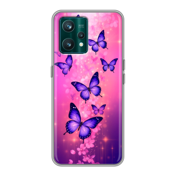 Силиконовый чехол на Realme 9 Pro Plus с принтом Бабочки Силиконовый чехол на Realme 9 Pro Plus с принтом Бабочки