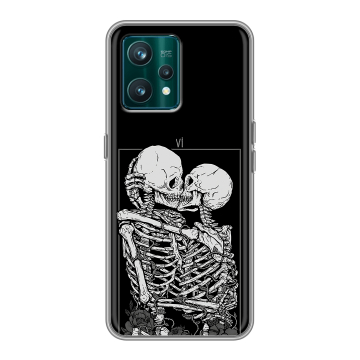 Силиконовый чехол на Realme 9 Pro Plus с принтом Поцелуй скелетов Силиконовый чехол на Realme 9 Pro Plus с принтом Поцелуй скелетов