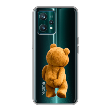Силиконовый чехол на Realme 9 Pro Plus с принтом Медведь Силиконовый чехол на Realme 9 Pro Plus с принтом Медведь