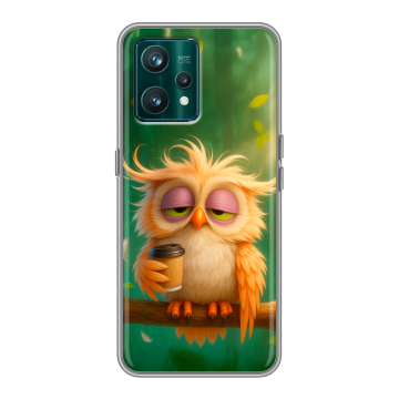 Силиконовый чехол на Realme 9 Pro Plus с принтом сова Силиконовый чехол на Realme 9 Pro Plus с принтом сова