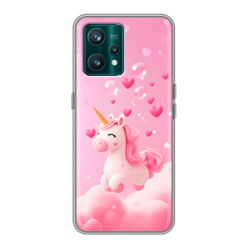 Силиконовый чехол на Realme 9 Pro Plus с принтом Единорог Силиконовый чехол на Realme 9 Pro Plus с принтом Единорог
