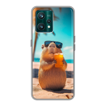 Силиконовый чехол на Realme 9 Pro Plus с принтом Капибара Силиконовый чехол на Realme 9 Pro Plus с принтом Капибара