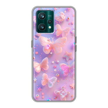 Силиконовый чехол на Realme 9 Pro Plus с принтом Бабочки Силиконовый чехол на Realme 9 Pro Plus с принтом Бабочки