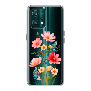 Силиконовый чехол на Realme 9 Pro Plus с принтом Цветы Силиконовый чехол на Realme 9 Pro Plus с принтом Цветы