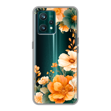 Силиконовый чехол на Realme 9 Pro Plus с принтом Цветы принт Силиконовый чехол на Realme 9 Pro Plus с принтом Цветы принт