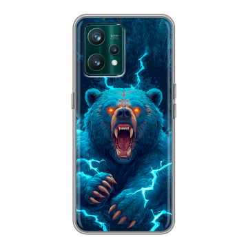 Силиконовый чехол на Realme 9 Pro Plus с принтом Медведь Силиконовый чехол на Realme 9 Pro Plus с принтом Медведь