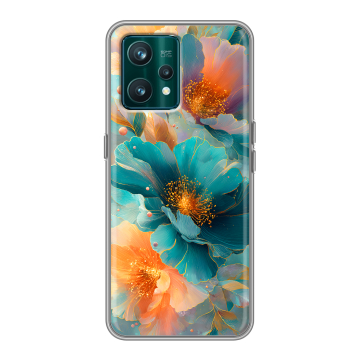 Силиконовый чехол на Realme 9 Pro Plus с принтом Цветы Силиконовый чехол на Realme 9 Pro Plus с принтом Цветы