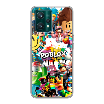 Силиконовый чехол на Realme 9 Pro Plus с принтом Roblox Роблокс
