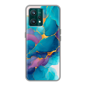 Силиконовый чехол на Realme 9 Pro Plus с принтом Мрамор блестки Силиконовый чехол на Realme 9 Pro Plus с принтом Мрамор блестки