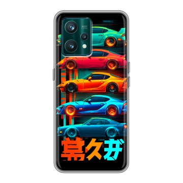 Силиконовый чехол на Realme 9 Pro Plus с принтом машины тачки Силиконовый чехол на Realme 9 Pro Plus с принтом машины тачки