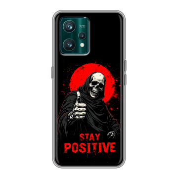 Силиконовый чехол на Realme 9 Pro Plus с принтом смешной скелет Силиконовый чехол на Realme 9 Pro Plus с принтом смешной скелет
