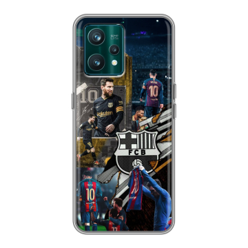 Силиконовый чехол на Realme 9 Pro Plus с принтом Messi Barcelona Силиконовый чехол на Realme 9 Pro Plus с принтом Messi Barcelona