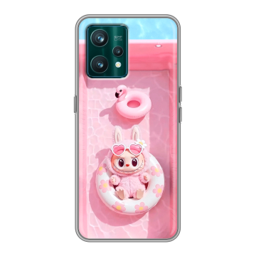 Силиконовый чехол на Realme 9 Pro Plus с принтом Labubu Лабубу Силиконовый чехол на Realme 9 Pro Plus с принтом Labubu Лабубу