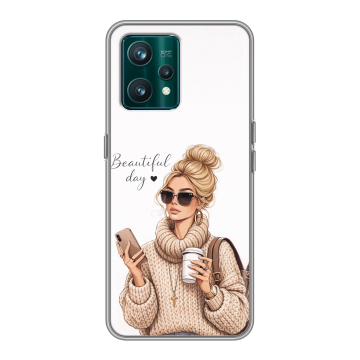 Силиконовый чехол на Realme 9 Pro Plus с принтом женский Силиконовый чехол на Realme 9 Pro Plus с принтом женский