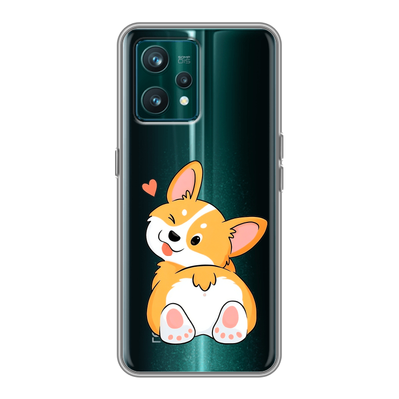 Силиконовый чехол на Realme 9 Pro Plus с принтом Корги Силиконовый чехол на Realme 9 Pro Plus с принтом Корги