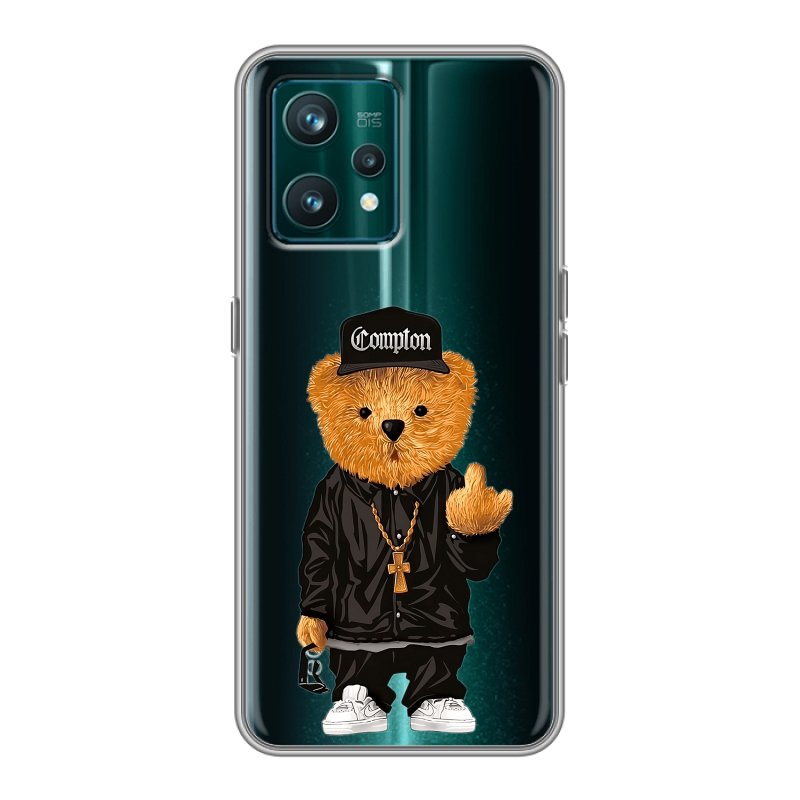 Силиконовый противоударный чехол на Realme 9 Pro Plus с принтом Плюшевый медведь Силиконовый противоударный чехол на Realme 9 Pro Plus с принтом Плюшевый медведь
