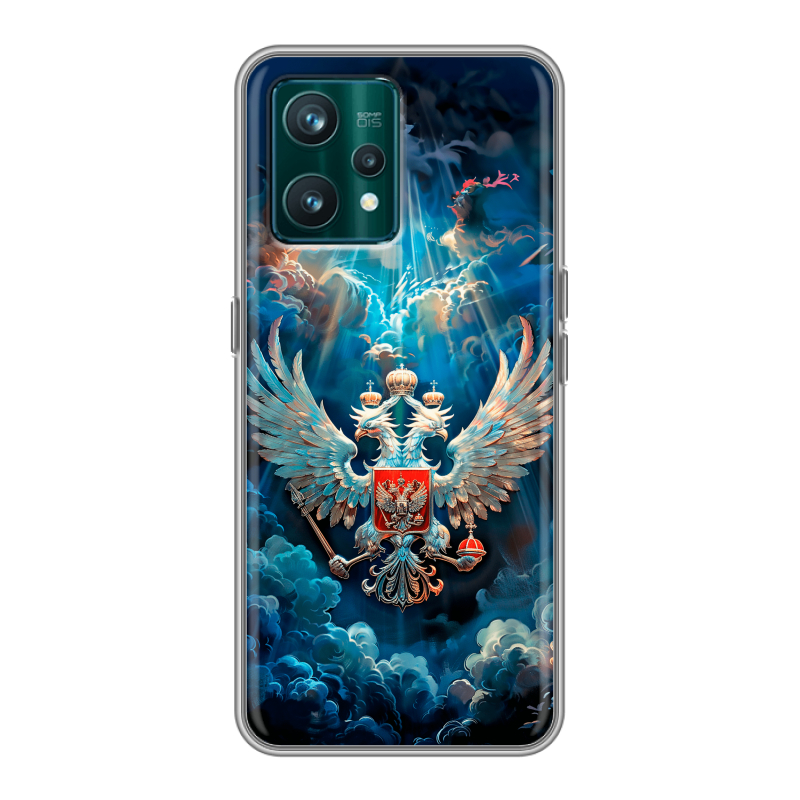 Силиконовый чехол на Realme 9 Pro Plus с принтом Герб флаг России Силиконовый чехол на Realme 9 Pro Plus с принтом Герб флаг России