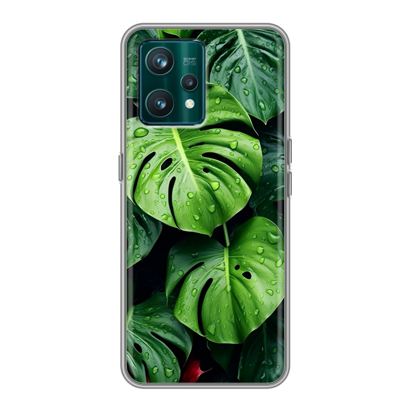 Силиконовый чехол на Realme 9 Pro Plus с принтом Листья Силиконовый чехол на Realme 9 Pro Plus с принтом Листья