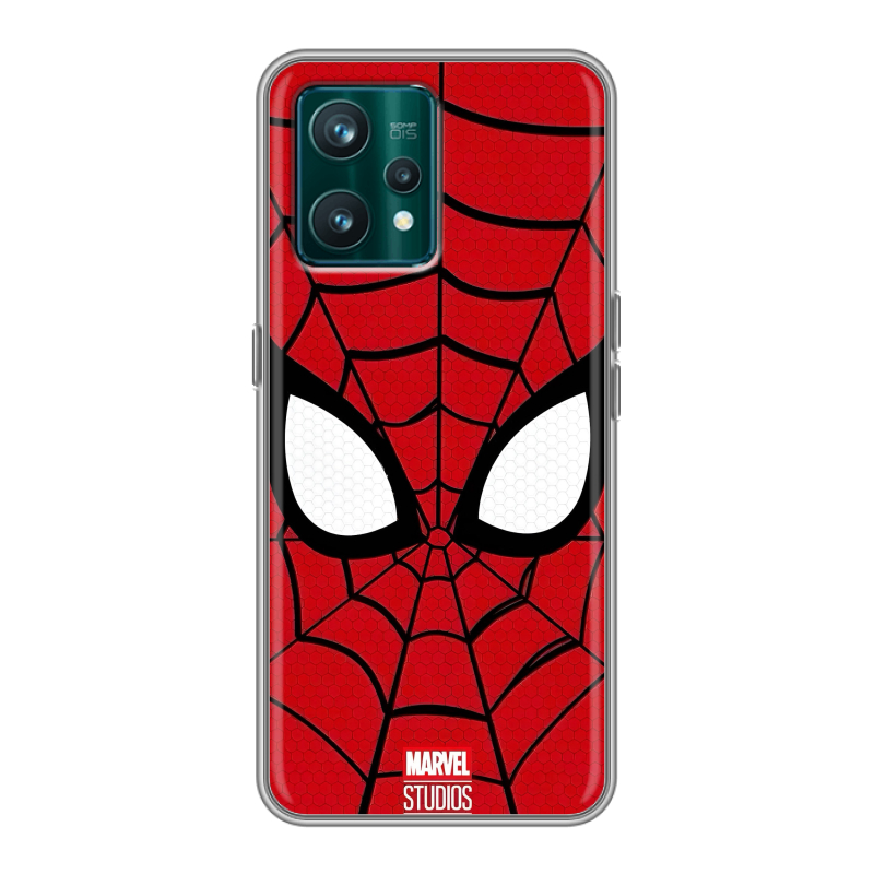 Силиконовый противоударный чехол на Realme 9 Pro Plus с принтом человек паук spiderman Силиконовый противоударный чехол на Realme 9 Pro Plus с принтом человек паук spiderman