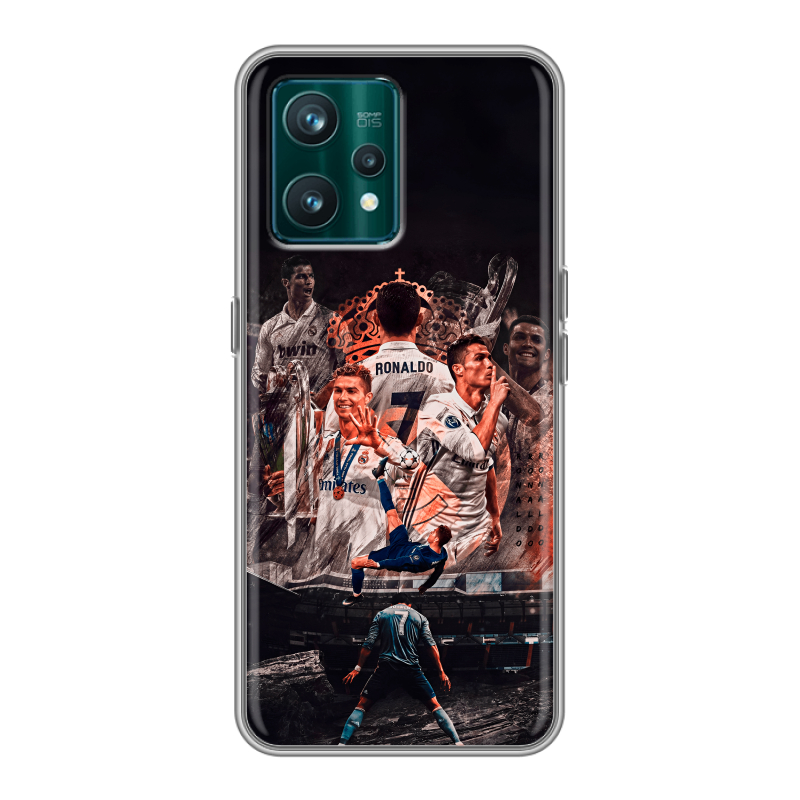 Силиконовый противоударный чехол на Realme 9 Pro Plus с принтом Реал Роналдо Real Ronaldo Силиконовый противоударный чехол на Realme 9 Pro Plus с принтом Реал Роналдо Real Ronaldo
