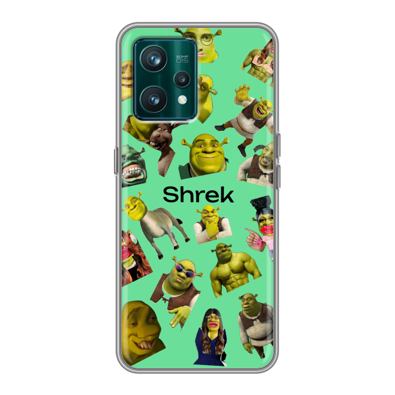 Силиконовый противоударный чехол на Realme 9 Pro Plus с принтом Шрек Shrek Силиконовый противоударный чехол на Realme 9 Pro Plus с принтом Шрек Shrek