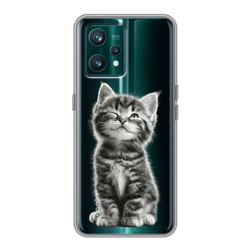 Силиконовый противоударный чехол на Realme 9 Pro Plus с принтом Котенок Силиконовый противоударный чехол на Realme 9 Pro Plus с принтом Котенок