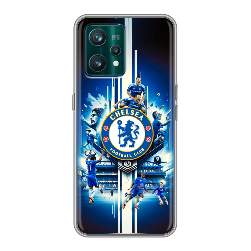 Силиконовый противоударный чехол на Realme 9 Pro Plus с принтом Chelsea Челси Силиконовый противоударный чехол на Realme 9 Pro Plus с принтом Chelsea Челси