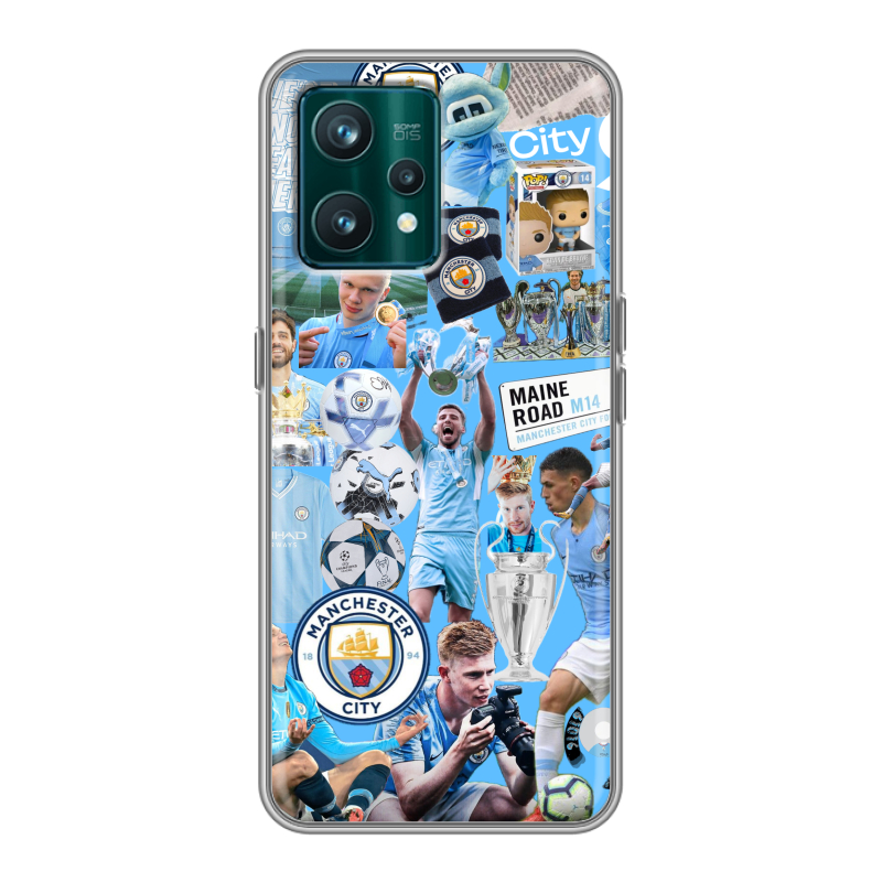 Силиконовый противоударный чехол на Realme 9 Pro Plus с принтом Man City Манчестер Сити Силиконовый противоударный чехол на Realme 9 Pro Plus с принтом Man City Манчестер Сити