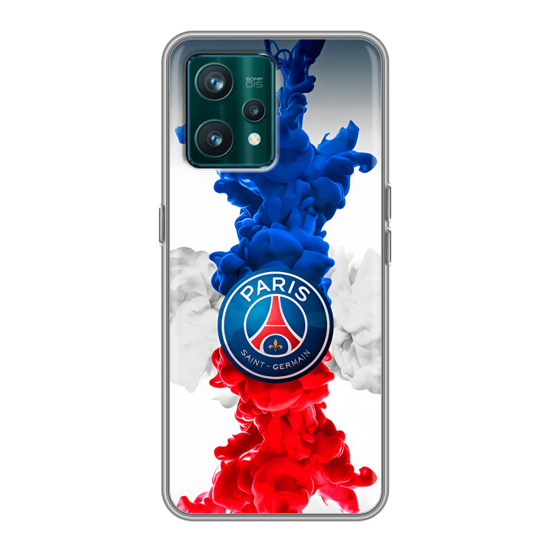 Силиконовый противоударный чехол на Realme 9 Pro Plus с принтом PSG ПСЖ Силиконовый противоударный чехол на Realme 9 Pro Plus с принтом PSG ПСЖ