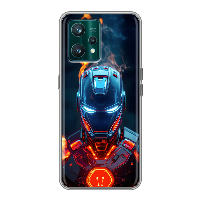 Силиконовый противоударный чехол на Realme 9 Pro Plus с принтом IronMan Железный человек Силиконовый противоударный чехол на Realme 9 Pro Plus с принтом IronMan Железный человек