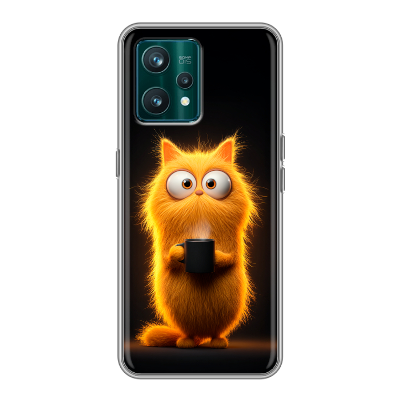 Силиконовый противоударный чехол на Realme 9 Pro Plus с принтом Смешной кот Силиконовый противоударный чехол на Realme 9 Pro Plus с принтом Смешной кот