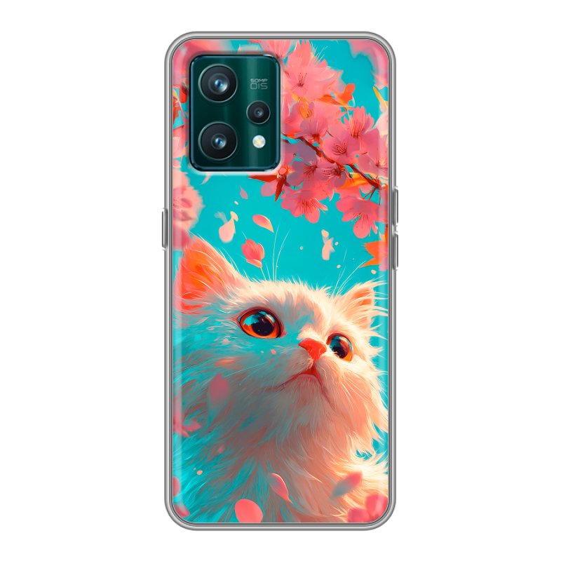 Силиконовый противоударный чехол на Realme 9 Pro Plus с принтом Красивый кот Силиконовый противоударный чехол на Realme 9 Pro Plus с принтом Красивый кот