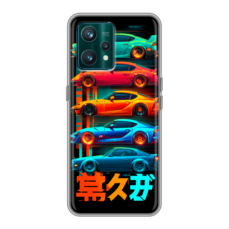 Силиконовый чехол на Realme 9 Pro Plus с принтом машины тачки Силиконовый чехол на Realme 9 Pro Plus с принтом машины тачки