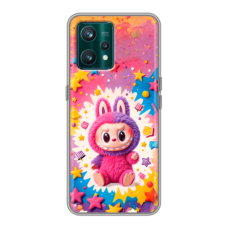 Силиконовый чехол на Realme 9 Pro Plus с принтом Labubu Лабубу Силиконовый чехол на Realme 9 Pro Plus с принтом Labubu Лабубу
