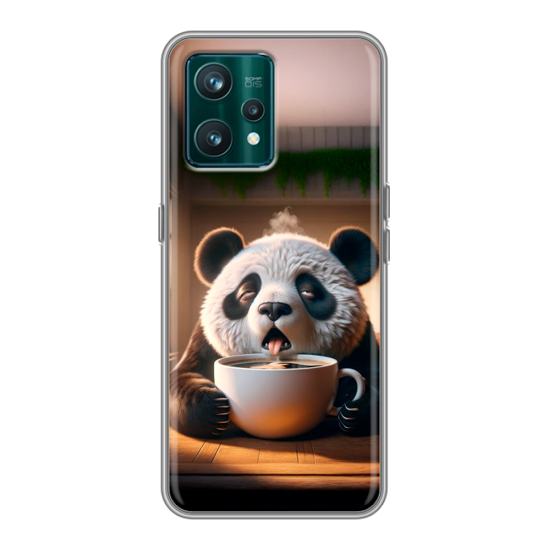 Силиконовый чехол на Realme 9 Pro Plus с принтом смешная панда Силиконовый чехол на Realme 9 Pro Plus с принтом смешная панда