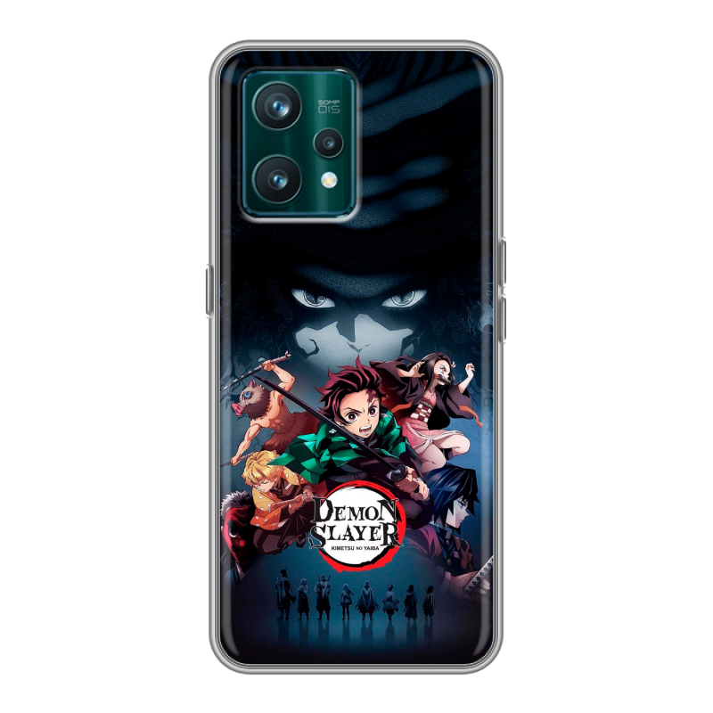 Силиконовый противоударный чехол на Realme 9 Pro Plus с принтом Demon Slayer Клинок рассекающий демонов Силиконовый противоударный чехол на Realme 9 Pro Plus с принтом Demon Slayer Клинок рассекающий демонов