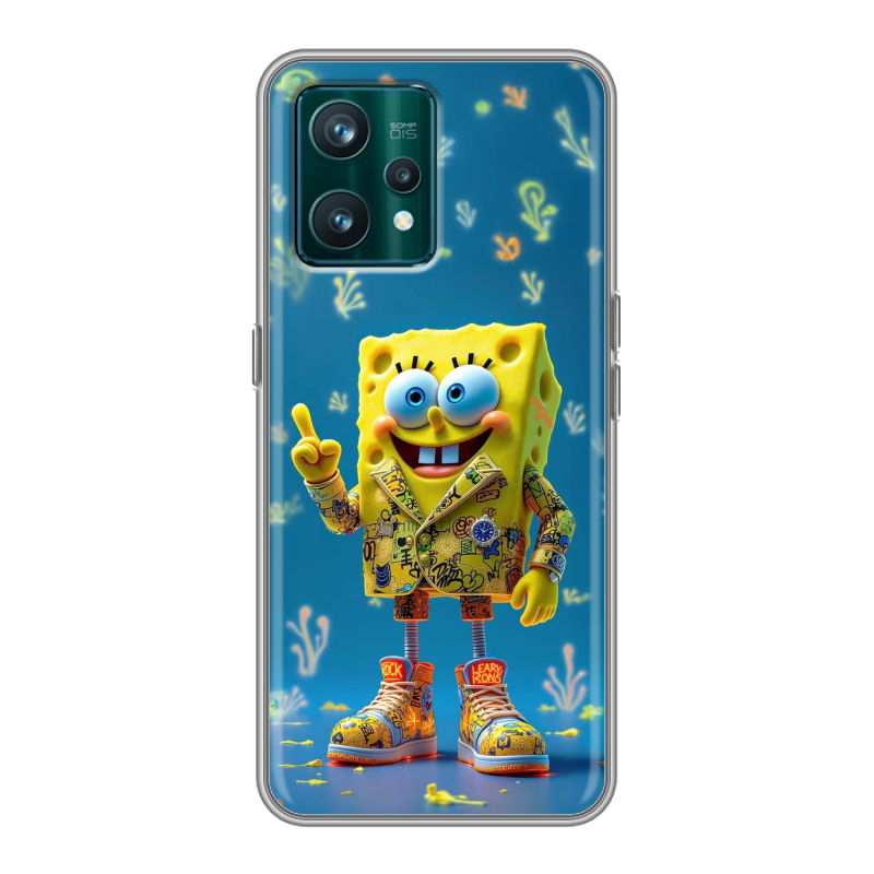Силиконовый чехол на Realme 9 Pro Plus с принтом Спанч боб Спанчбоб Силиконовый чехол на Realme 9 Pro Plus с принтом Спанч боб Спанчбоб