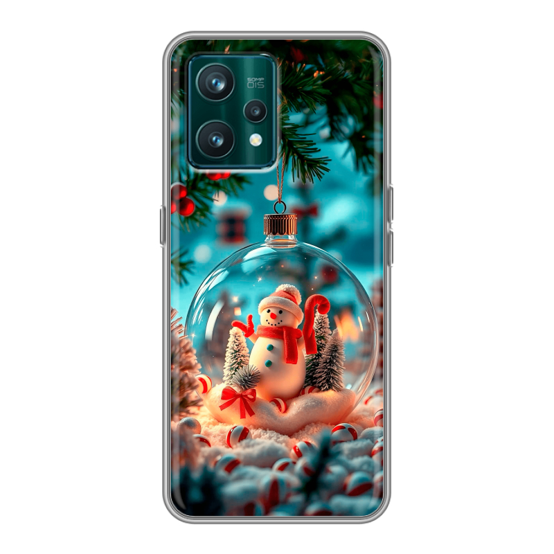 Силиконовый противоударный чехол на Realme 9 Pro Plus с принтом Новый год Силиконовый противоударный чехол на Realme 9 Pro Plus с принтом Новый год