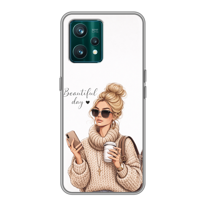 Силиконовый чехол на Realme 9 Pro Plus с принтом женский Силиконовый чехол на Realme 9 Pro Plus с принтом женский