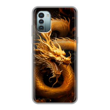 Силиконовый чехол на Nokia G11 с принтом Золотой дракон Силиконовый чехол на Nokia G11 с принтом Золотой дракон