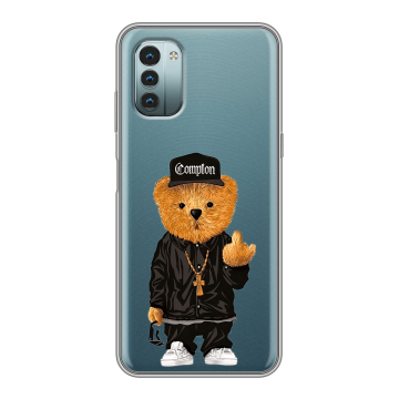Силиконовый чехол на Nokia G11 с принтом Плюшевый медведь