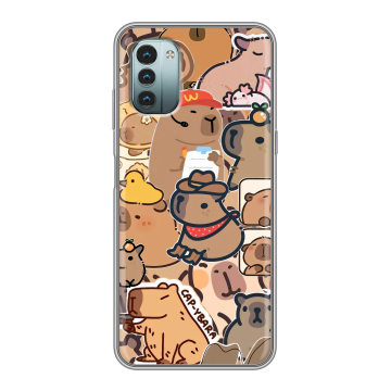 Силиконовый чехол на Nokia G11 с принтом капибара