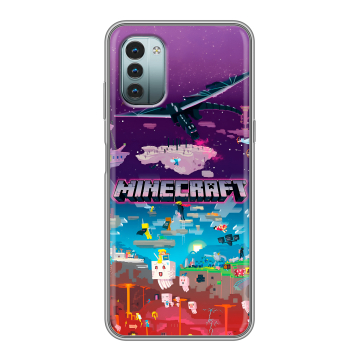 Силиконовый чехол на Nokia G11 с принтом Майнкрафт Minecraft