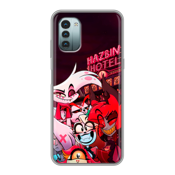 Силиконовый чехол на Nokia G11 с принтом Hazbin Hotel Отель Хазбин
