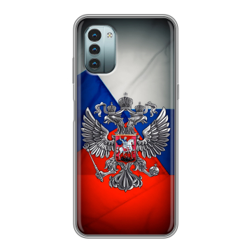 Силиконовый чехол на Nokia G11 с принтом Флаг России