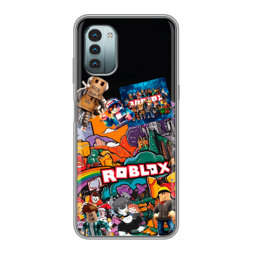 Силиконовый чехол на Nokia G11 с принтом Roblox Роблокс