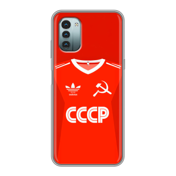 Силиконовый чехол на Nokia G11 с принтом Флаг Герб СССР Силиконовый чехол на Nokia G11 с принтом Флаг Герб СССР