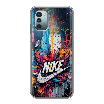 Силиконовый чехол на Nokia G11 с принтом Nike Найк